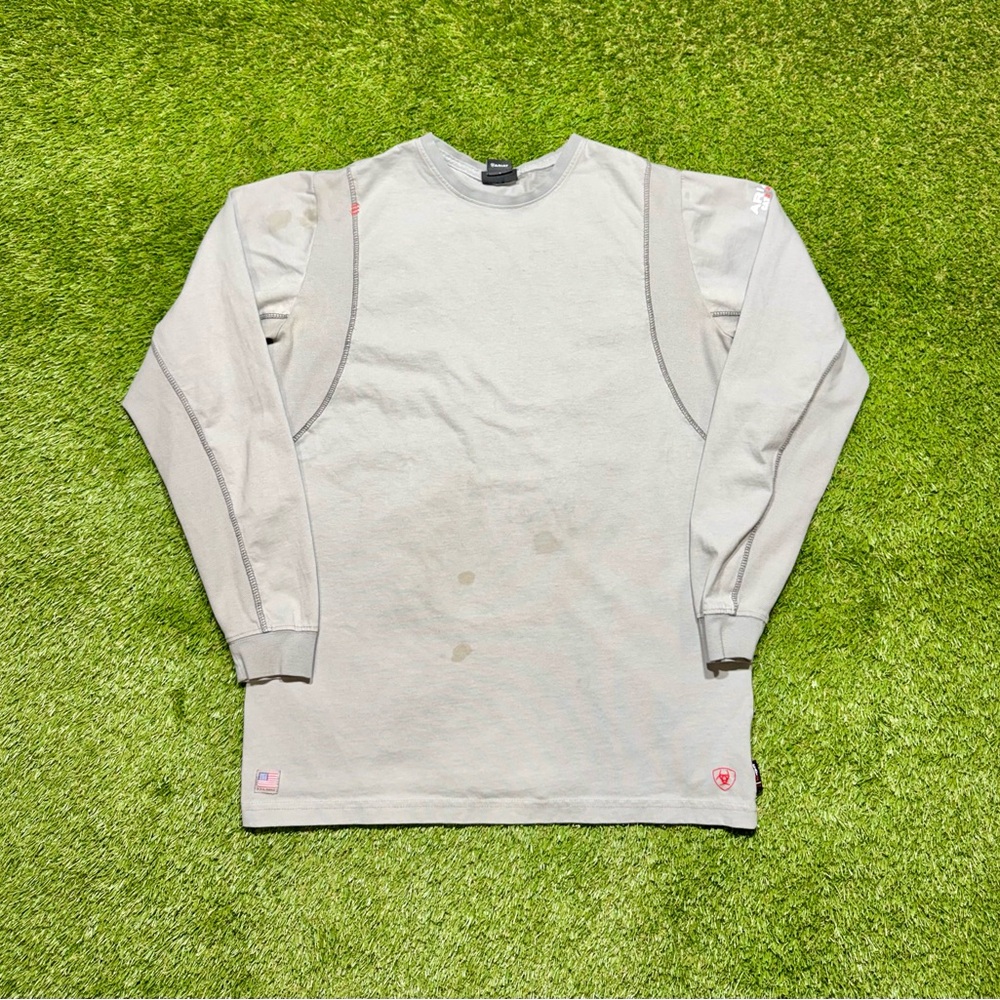 Ariat FR Flame Resistant Crew Long Sleeve Shirt CAT 2 Men’s Size Large Tall Grey